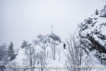 Eisiges Gipfelkreuz des Silberbergs