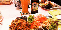 Zwiebelrostbraten und Weißbier