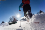 Sonnenschein und Schneeschuhaction