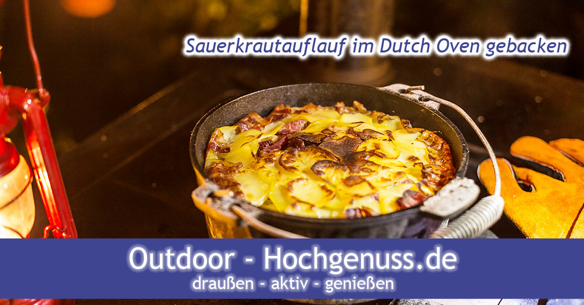 Sauerkrautauflauf im Dutch Oven gebacken