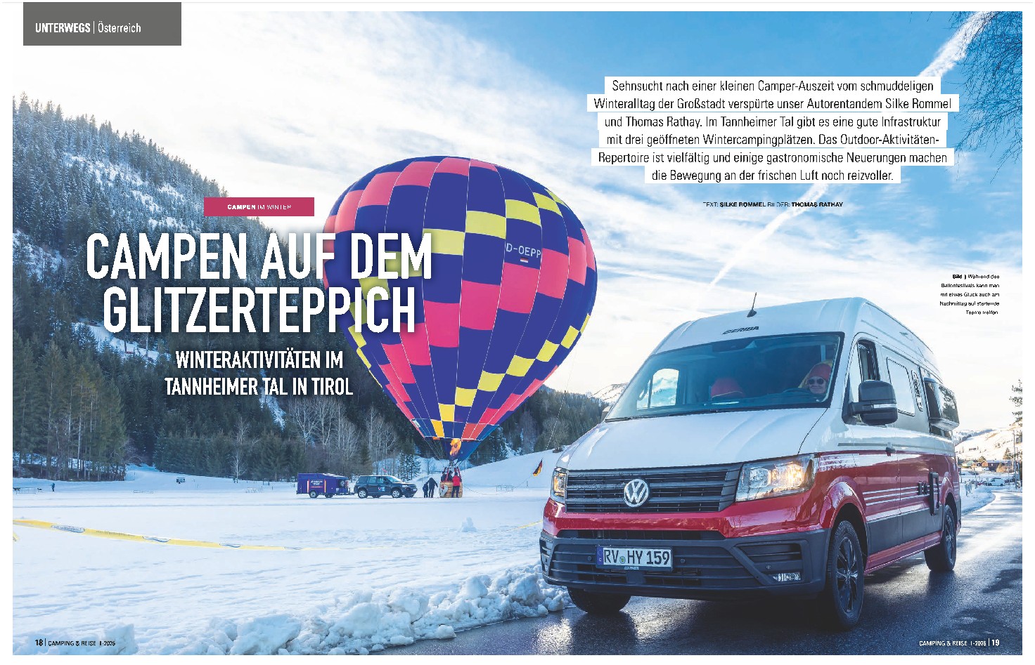 Bericht im Camping und Reisen Magazin über den Winter im Tannheimer Tal