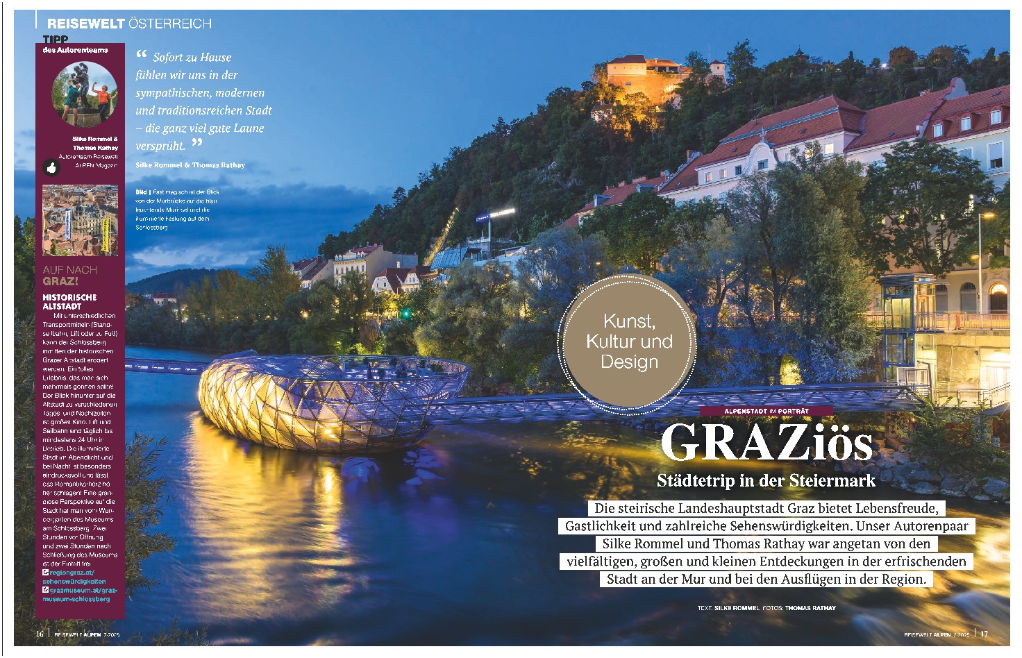 Bericht im Reisewelt Alpen Magazin über Graz
