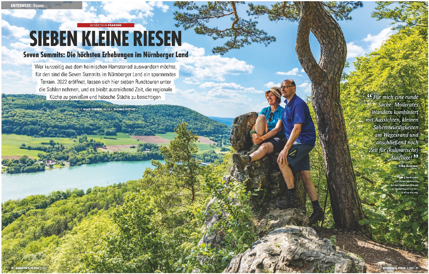 Bericht im Wandern und Reisenmagazin über eine Wanderregion in Franken