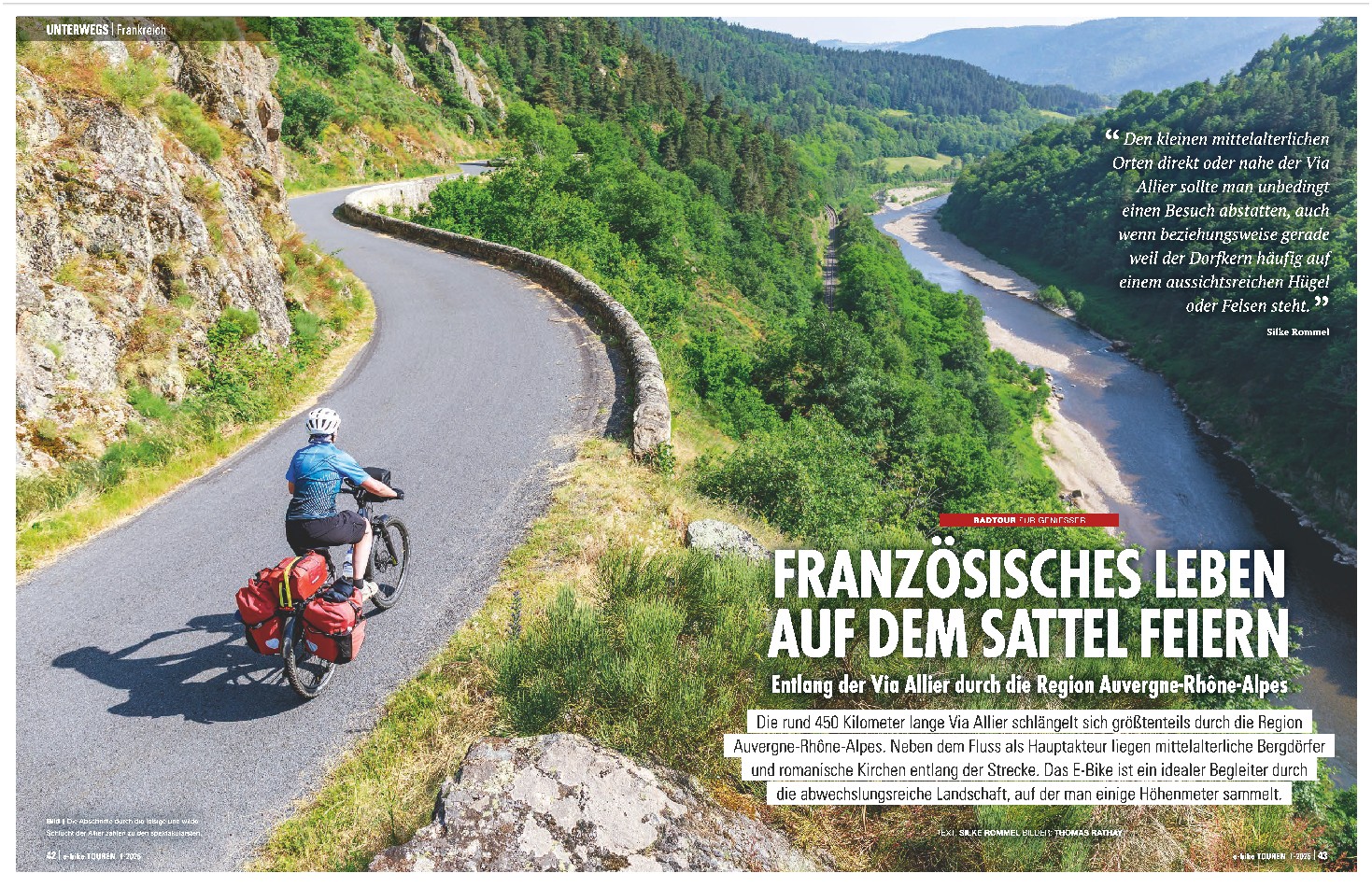 Bericht im eBike Touren Magazin über eine Radreise auf der Via Allier