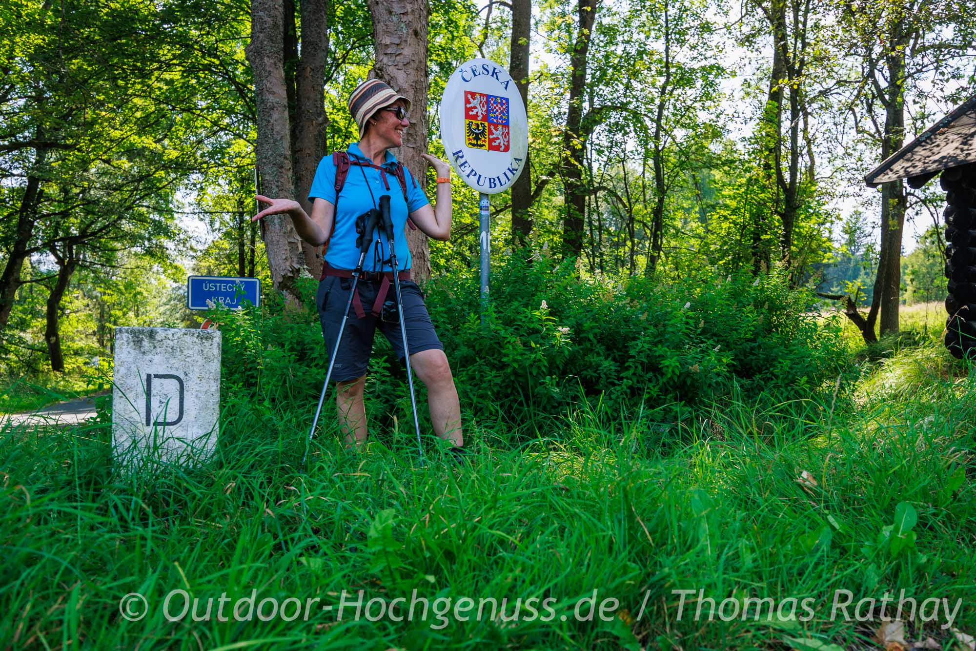 Der Kammweg verläuft grenznah – an der deutsch-tschechischen Grenze im Erzgebirge An der deutsch-tschechischen Grenze