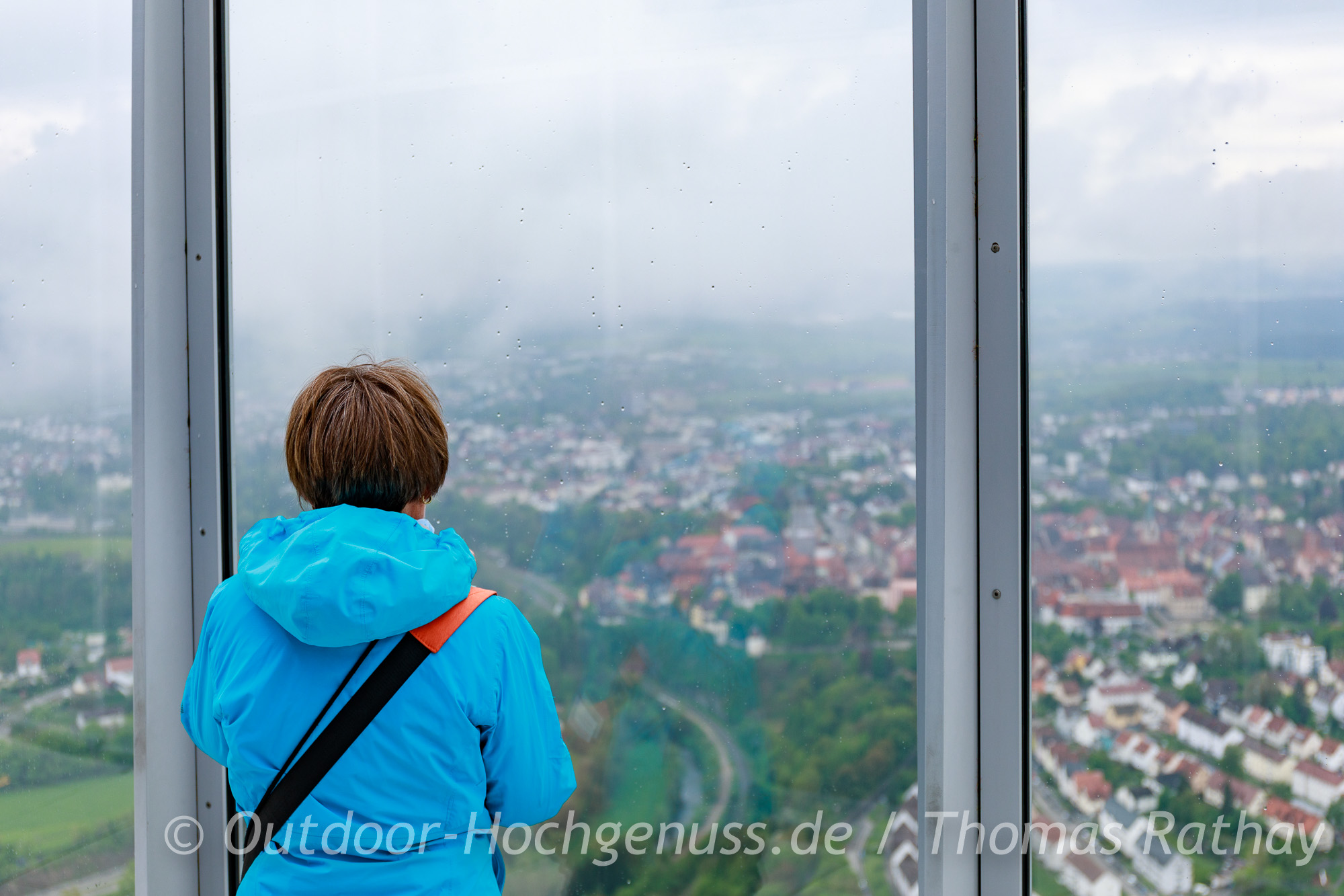 Aussicht vom TK-Elevator-Testturm auf die Rottweiler Altstadt im Rad- und WanderParadies Schwarzwald und Alb